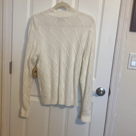 WHITE SWEATER NWT - Picture 2 of 3